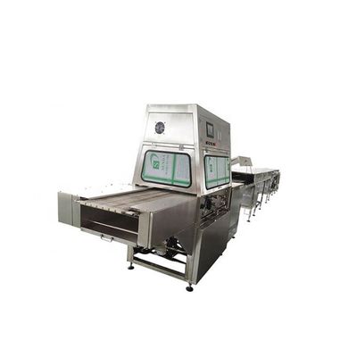 0-6m/Min Donut Chocolate Enrober Machine ความกว้าง 400 มม สําหรับบาร์ช็อกโกแลต